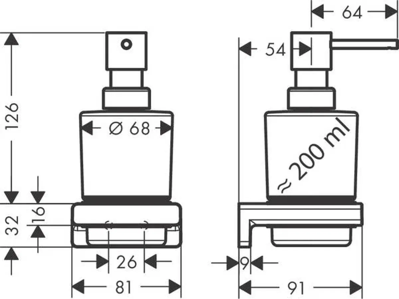 Диспенсер для рідкого мила hansgrohe AddStoris 41745670 чорний матовий 41745670 фото