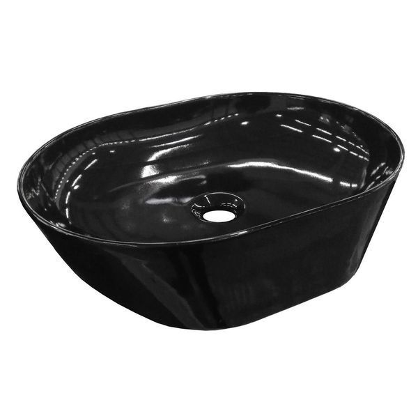 BLACK AMADEUS умивальник 50*38*13см овальний чорний, накладний 13-01-06Black фото