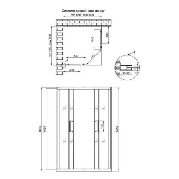 Душова кабіна Qtap Taurus CRM1099SC6 90х90 см, скло Clear 6 мм покриття CalcLess, без піддона SD00039701 фото