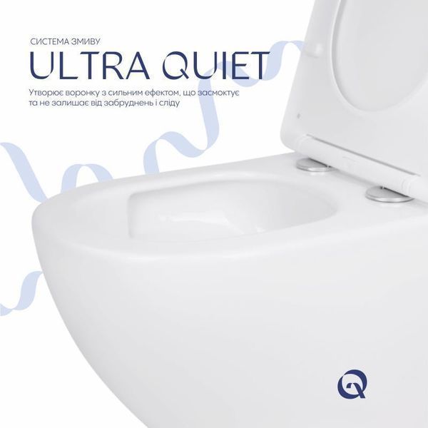 Унітаз підвісний безобідковий Qtap Jay з сідінням Soft-close QT07335175W SD00053467 фото