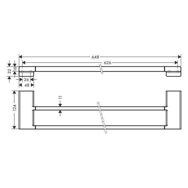 Подвійний тримач для банних рушників hansgrohe AddStoris 41743000 хром 41743000 фото