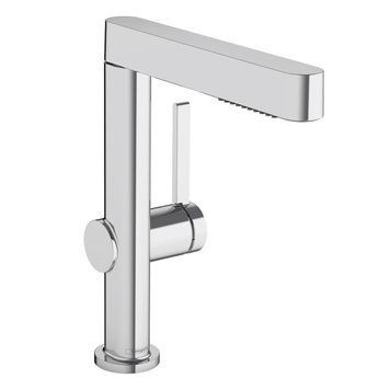 Змішувач hansgrohe Finoris 76063000 з висувним душем, 2 типи струменя та зливним гарнітуром push-open, хром 76063000 фото
