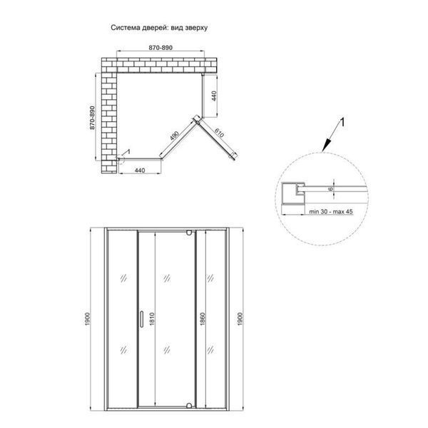 Душова кабіна Qtap Leo CRM10995-AC6 90х90 см, скло Clear, CalcLess, 6 мм без піддона SD00039707 фото